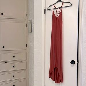 Orange high low dress